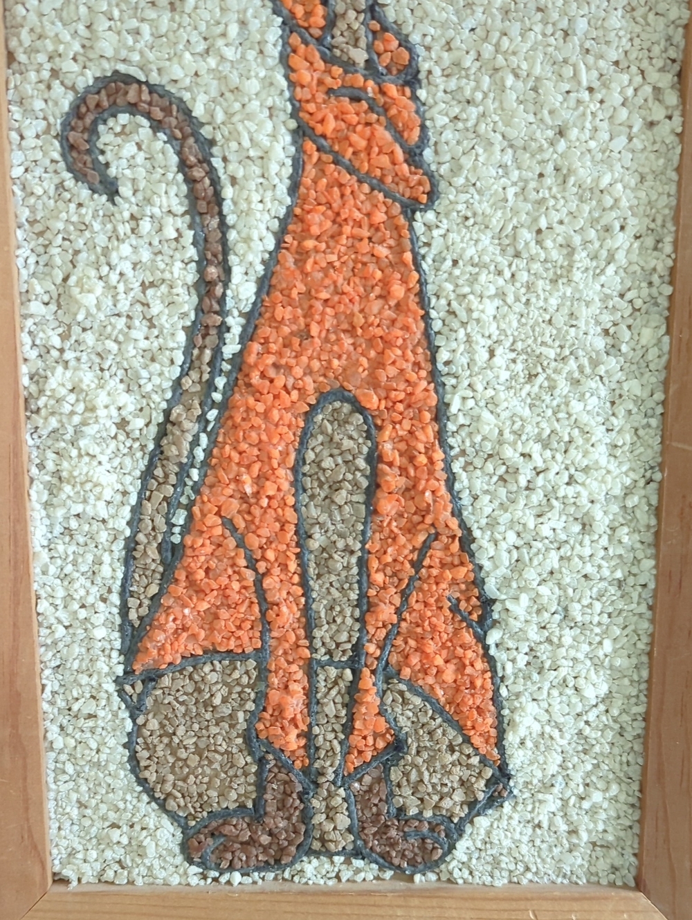 Vintage 60's Siamese Cat Gravel Art Picture - Picture 5 of 5